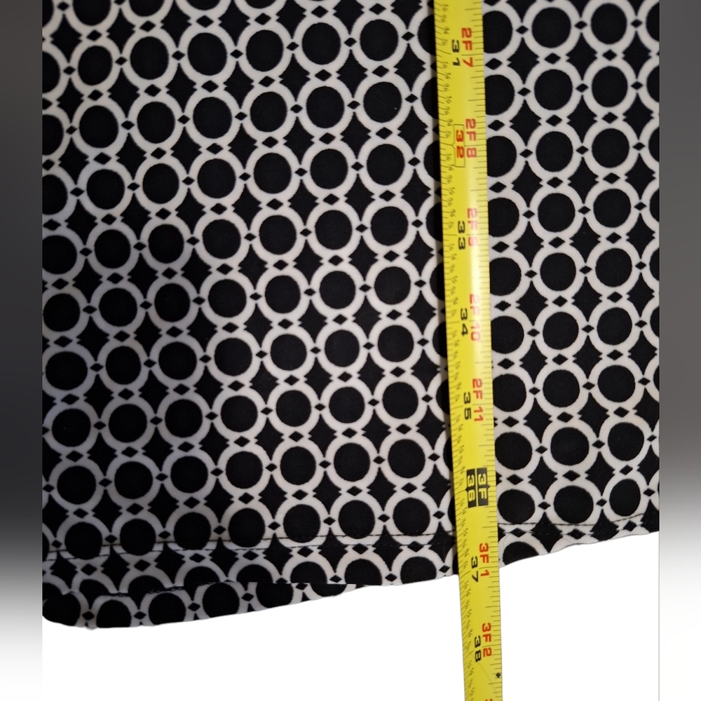 Tacera Black and White Geometric 3/4 sleeves Dress Size L - Picture 7 of 8